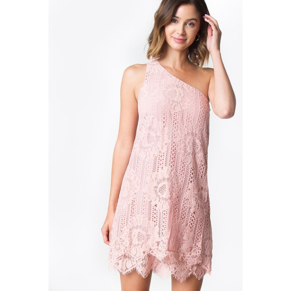 Nancy One Shoulder Lace Dress